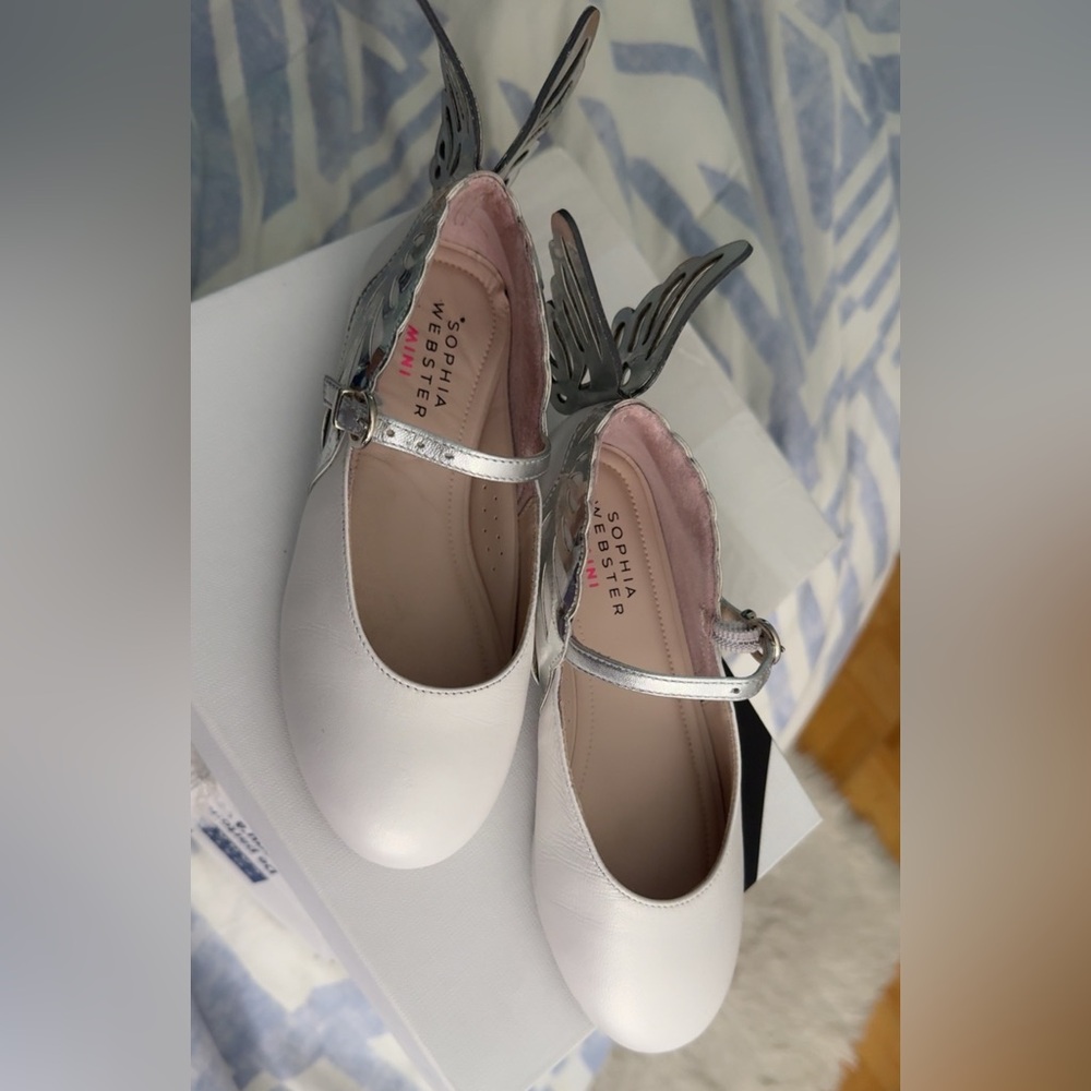 Sophia Webster Kids White and Silver Shoes